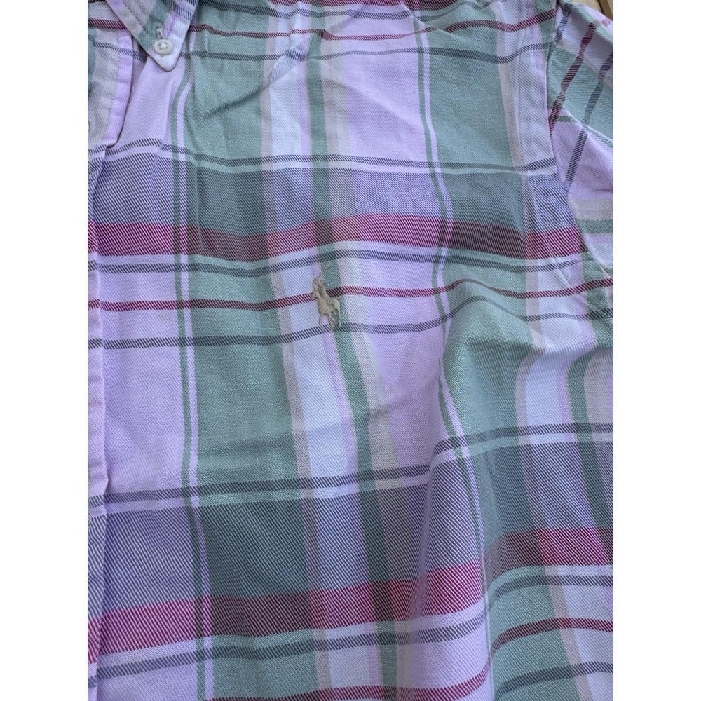 Polo Ralph Lauren Mens Large PINK PLAID LOGO PREPPY OXFORD CLASSIC PASTEL *READ* - Picture 7 of 11